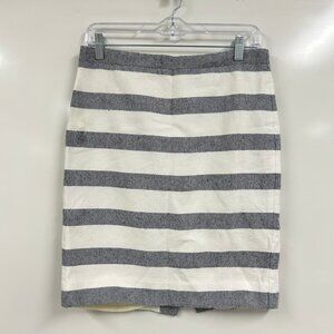 J. Crew The Pencil Skirt Size 2 Striped Nautical Preppy Old Money Coastal Chic